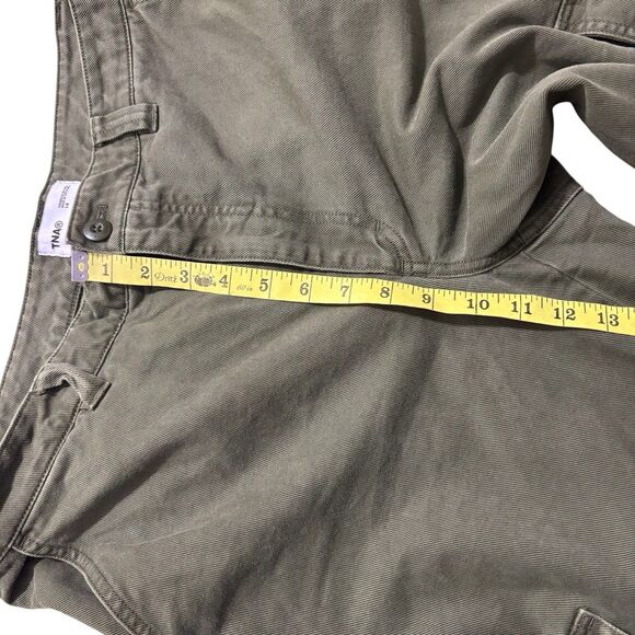 Aritzia TNA Cargo Pants Women’s 14 Green Cotton Utility Baggy Relaxed Wide Leg - Picture 5 of 7